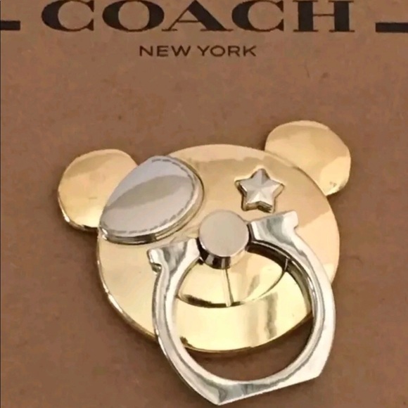 NWT COACH BEAR PHONE GRIP/STAND